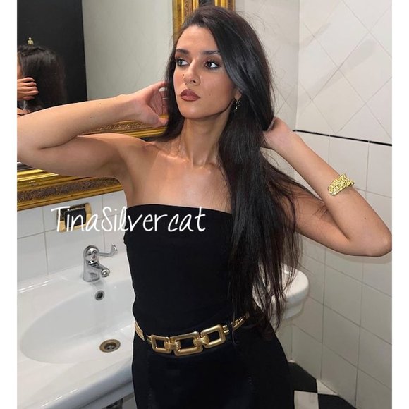 BLOGGER'S FAVE! Zara Gold Metal Belt NWT - Picture 7 of 17